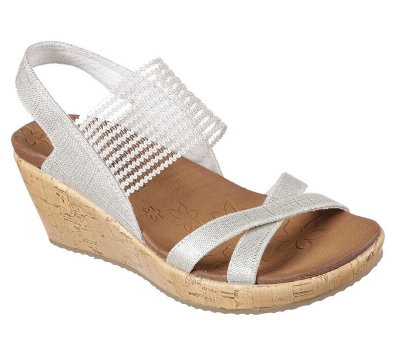 Skechers Dam Beige Kilar Sandaler - Beverlee - Höga Tea - Sverige (RABTL-5184)